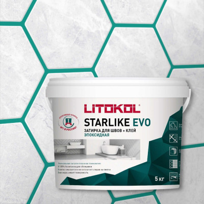 Эпоксидный состав для укладки и затирки мозаики LITOKOL STARLIKE EVO S.410 VERDE SMERALDO 485380004