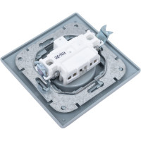 Розетка Bylectrica 1-местная СУ, серия СТИЛЬ, серебро, РС16-305 серебро