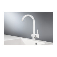 Смеситель для кухонной мойки Granula Standart белый ST-31