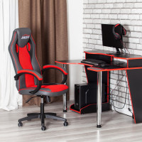 Кресло TetChair RACER GT new кожзам/ткань, металлик/красный, 36/08 13249