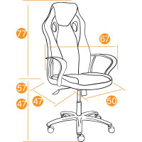 Кресло TetChair RACER GT new кожзам/ткань, металлик/красный, 36/08 13249