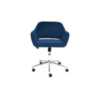 Кресло TetChair MODENA хром, флок, синий 32 14233