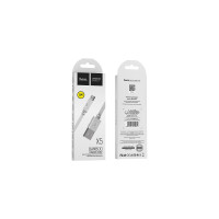 USB-кабель HOCO Bamboo AM-microBM 1 метр, 2.4A, ПВХ, плоский, белый 23753-X5mW
