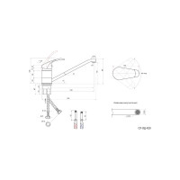 Одноручный смеситель для мойки Славен с коротким изливом СЛ-ОД-К20