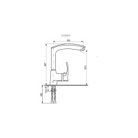 Смеситель для кухни ULGRAN U-005 черный U-005-308
