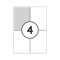 Самоклеящиеся этикетки Office Space А4, 100 листов, белые, 4 фрагмента размером 105х148.5 мм, 70 г/м2 16207