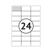 Самоклеящиеся этикетки Office Space А4, 100 листов, белые, 24 фрагмента размером 70х37 мм, 70 г/м2 16209