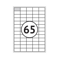 Самоклеящиеся этикетки Office Space А4, 100 листов, белые, 65 фрагментов размером 38х21.2 мм, 70 г/м2 16213