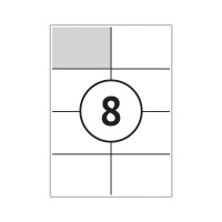 Самоклеящиеся этикетки Office Space А4, 100 листов, белые, 8 фрагментов размером 105х74.3 мм, 70 г/м2 16227