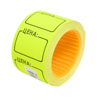 Средний ценник 5 шт в упаковке Office Space 35х25 мм, желтый, 200 шт./рулон Spt 4186