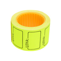 Средний ценник 5 шт в упаковке Office Space 35х25 мм, желтый, 200 шт./рулон Spt 4186