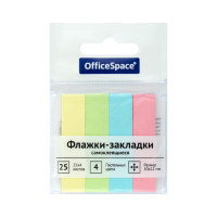 Набор флажков-закладок OfficeSpace, 96 шт, 50 x 12 мм, 25 листов, 4 пастельных цвета, европодвес SN25_21801
