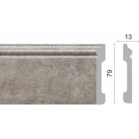 Напольный плинтус Decor-Dizayn ударопрочный, влагостойкий, серый бархат, 79х13х2400 мм 005-25