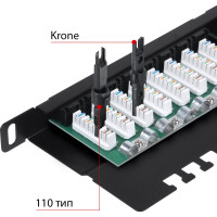 Патч-панель Cabeus высокой плотности, 0,5U, 24 порта RJ-45, категория 5e, PLHD-24-Cat.5e-Dual-90-0,5U