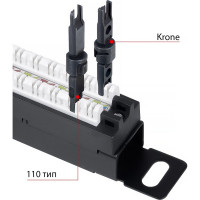 Патч-панель Cabeus высокой плотности, 0,5U, 24 порта RJ-45, категория 6a PLHD-24-Cat.6a-Dual-180-0,5U