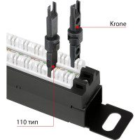 Патч-панель Cabeus высокой плотности, 0,5U, 24 порта RJ-45, категория 6 PLHD-24-Cat.6-Dual-180-0,5U