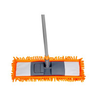 Швабра OfficeClean Professional телескопическая ручка 120 см пластик флаундер 40 см насадка ворсистая микрофибра карманы 303056