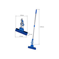 Самоотжимная швабра OfficeClean Professional с губчатой насадкой ПВА 27 см ролик отжим телескопическая ручка 70-125 303270