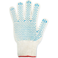 Перчатки АНТЕЙ ПЛЮС Люкс Премиум, ПВХ-точка, 10 класс вязки, 151 текс 55-58г, белые, 250 пар 032