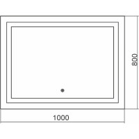 Зеркало с LED подсветкой Doratiz Адель 1000х800, сенсорный выключатель 2711.905