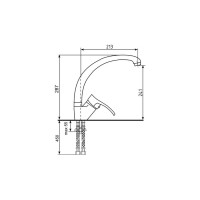 Смеситель для кухни ULGRAN U-001 цвет: антрацит U-001-343