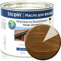 Лазурь для дерева BIO PIN 2241 Wetterschutzlasur Темный орех (2076) 2 л 22415I103