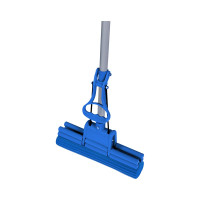 Самоотжимная швабра OfficeClean Professional с губчатой насадкой ПВА 27 см двойной отжим телескопическая ручка 303055