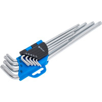 Набор удлиненных Г-образных ключей HOEGERT TECHNIK TORX, Т10- Т50, 9 шт HT1W818