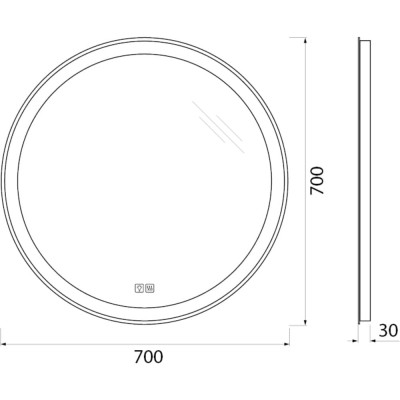 Зеркало BelBagno SPC-RNG-700-LED-TCH-WARM