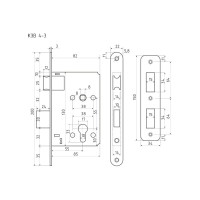 Корпус замка НОРА-М КЗВ 4-3 55 мм золото 9770