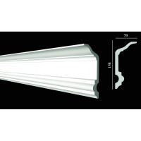 Потолочный карниз Decor-Dizayn ударопрочный влагостойкий под покраску 150Х70Х2000 мм DD505