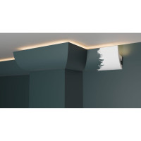 Потолочный карниз Decor-Dizayn ударопрочный влагостойкий под LED подсветку 80Х52Х2000 мм DD510