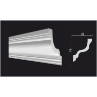 Потолочный карниз Decor-Dizayn ударопрочный влагостойкий под покраску 78Х85Х2000 мм DD30