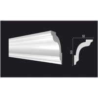 Потолочный карниз Decor-Dizayn ударопрочный влагостойкий под покраску 50Х50Х2000 мм DD42