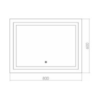 Зеркало с LED подсветкой Doratiz Адель 800х600, сенсорный выключатель 2711.907
