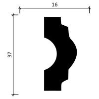 Стеновой молдинг Decor-Dizayn ударопрочный влагостойкий под покраску 37Х16Х2000 мм DD23