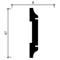 Стеновой молдинг Decor-Dizayn ударопрочный влагостойкий под покраску 47Х8Х2000 мм DD32