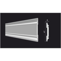 Стеновой молдинг Decor-Dizayn ударопрочный влагостойкий под покраску 47Х8Х2000 мм DD32