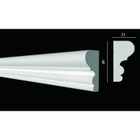 Стеновой молдинг Decor-Dizayn ударопрочный влагостойкий под покраску 40Х21Х2000 мм DD608