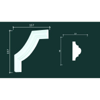 Декоративный уголок Decor-Dizayn к молдингу DD002 157Х157Х19 мм 4 шт C1-DD002