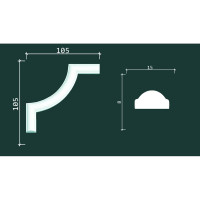 Декоративный уголок Decor-Dizayn к молдингу 130А 105Х105Х8 мм 4 шт C1-130A
