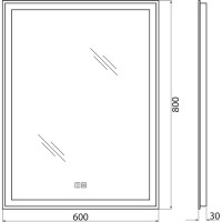 Зеркало со встроенным светильником BelBagno SPC-GRT-600-800-LED-TCH-WARM