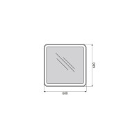 Зеркало со встроенным светильником и кнопочным выключателем BelBagno SPC-MAR-600-600-LED-BTN