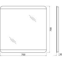 Зеркало со встроенным светильником и кнопочным выключателем BelBagno SPC-CEZ-700-700-LED-BTN