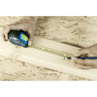 Рулетка HOEGERT TECHNIK 5 м, 25 мм, MID, покрыта нейлоном, стопор ленты HT4M426