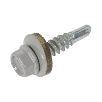 Кровельные саморезы ВИРТУОЗ 5,5х25 мм, RAL 7004, сигнальный серый, 25 шт. 27962