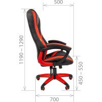 Игровое кресло CHAIRMAN game 22 экопремиум черный/красный 00-07050085