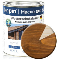 Лазурь для дерева BIO PIN 2241 Wetterschutzlasur в цвете ОРЕХ 0,75 л 22411I104
