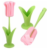 Губка-щетка МУЛЬТИДОМ Цветок с подставкой NEW VL58-299