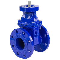 Задвижка клиновая DN.ru 30ч939р Ду150 Ру16 под электропривод, цвет - синий D040-00820